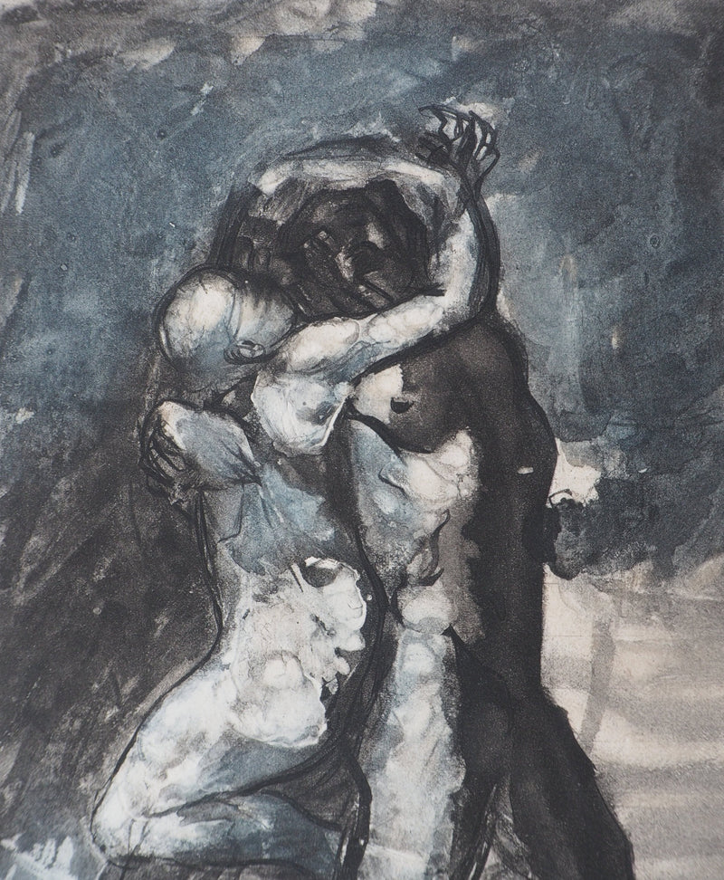 Auguste RODIN : Les amoureux - Héliogravure (détail)