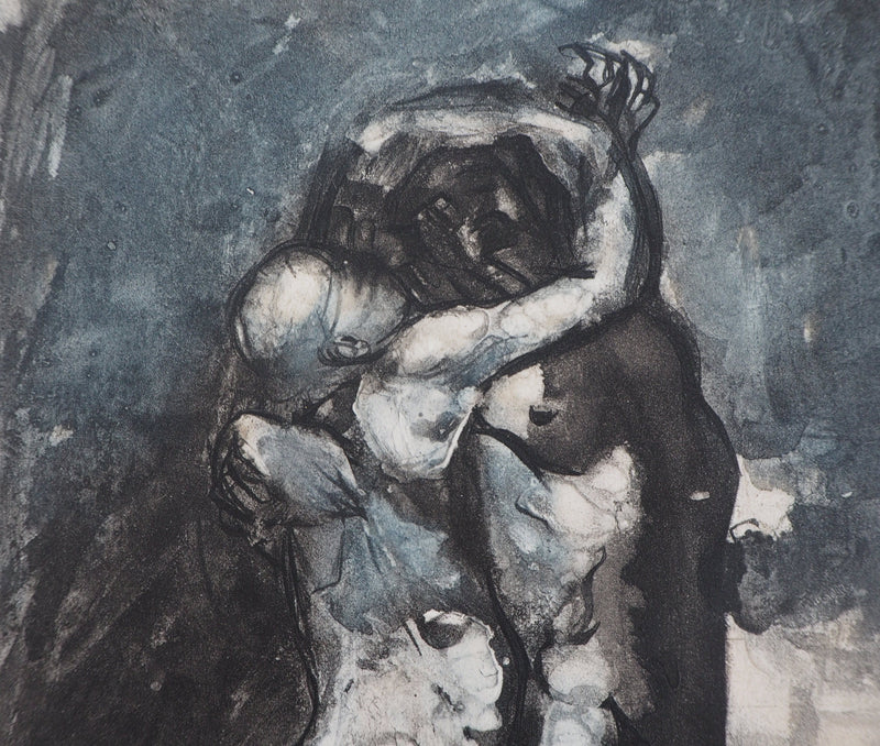 Auguste RODIN : Les amoureux - Héliogravure (détail)