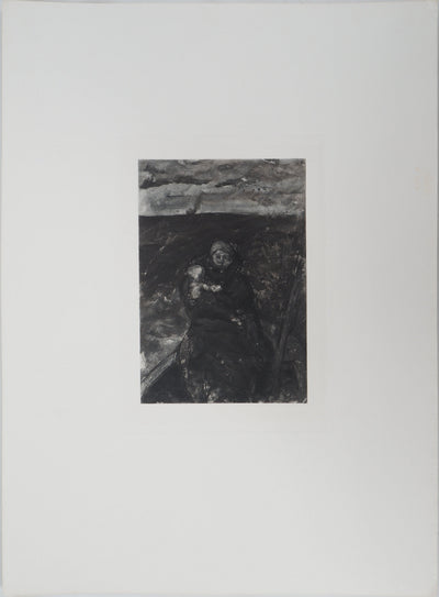 Auguste RODIN : La barque de Caron, 1897 - Héliogravure (détail)