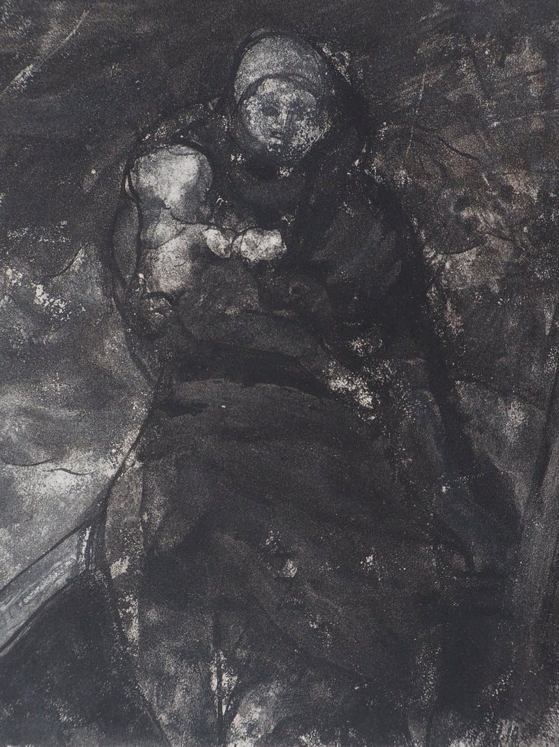 Auguste RODIN : La barque de Caron, 1897 - Héliogravure (détail)
