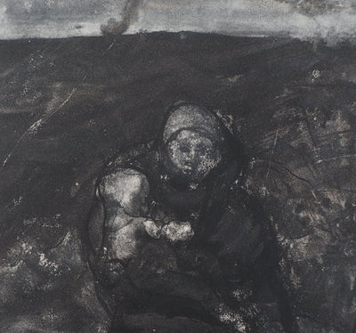 Auguste RODIN : La barque de Caron, 1897 - Héliogravure (détail)