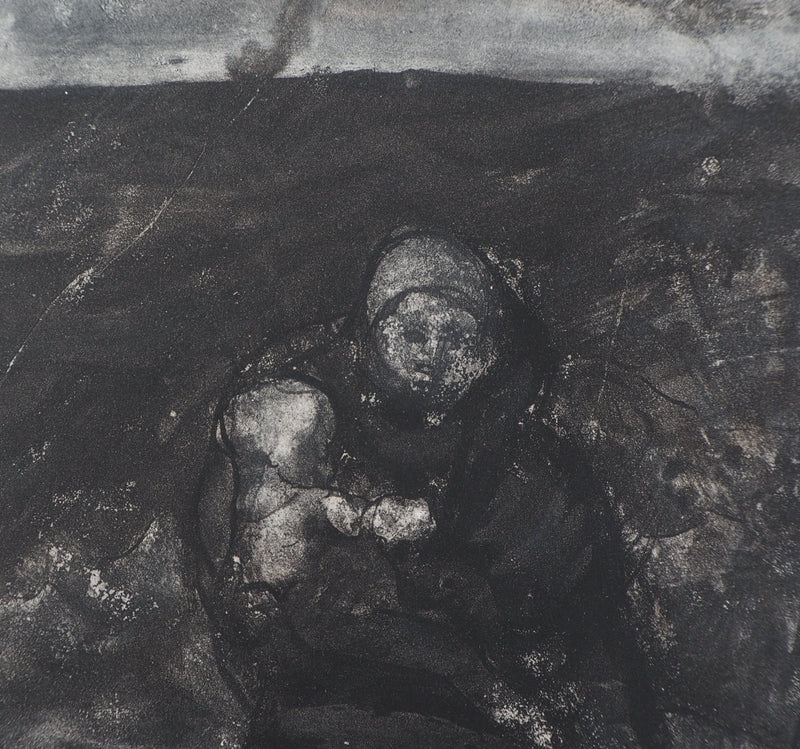 Auguste RODIN : La barque de Caron, 1897 - Héliogravure (détail)