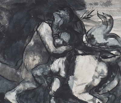 Auguste RODIN : Centaure et enfant - Héliogravure (détail)