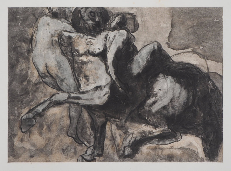 Auguste RODIN : Centaure enlevant deux femmes - Héliogravure
