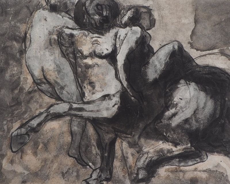 Auguste RODIN : Centaure enlevant deux femmes - Héliogravure (détail)