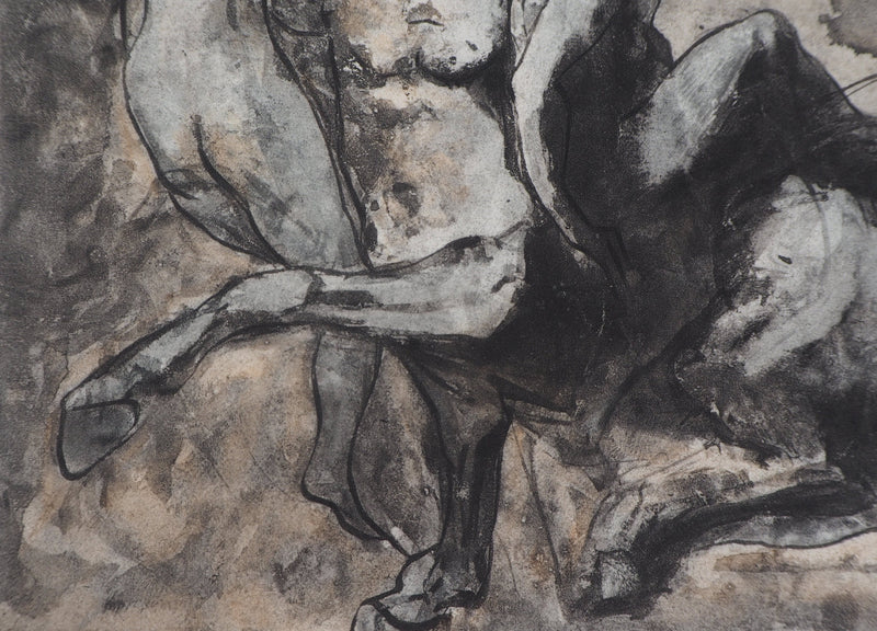 Auguste RODIN : Centaure enlevant deux femmes - Héliogravure (détail)