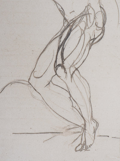 Auguste RODIN : Damné sous une chape de plomb - Héliogravure (détail)