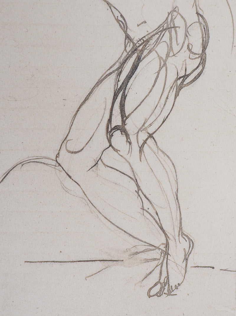 Auguste RODIN : Damné sous une chape de plomb - Héliogravure (détail)