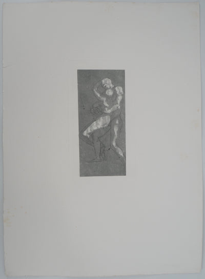 Auguste RODIN : La danse des amoureux - Héliogravure (détail)