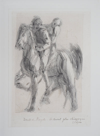 Auguste RODIN : Dante et Virgile sur un cheval chimérique - Héliogravure