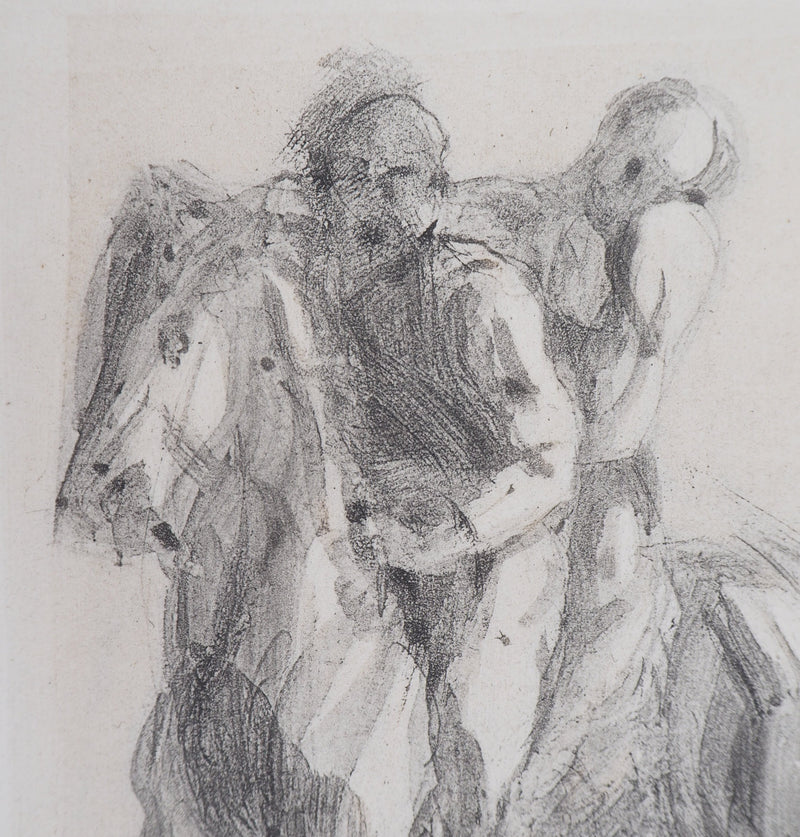 Auguste RODIN : Dante et Virgile sur un cheval chimérique - Héliogravure (détail)