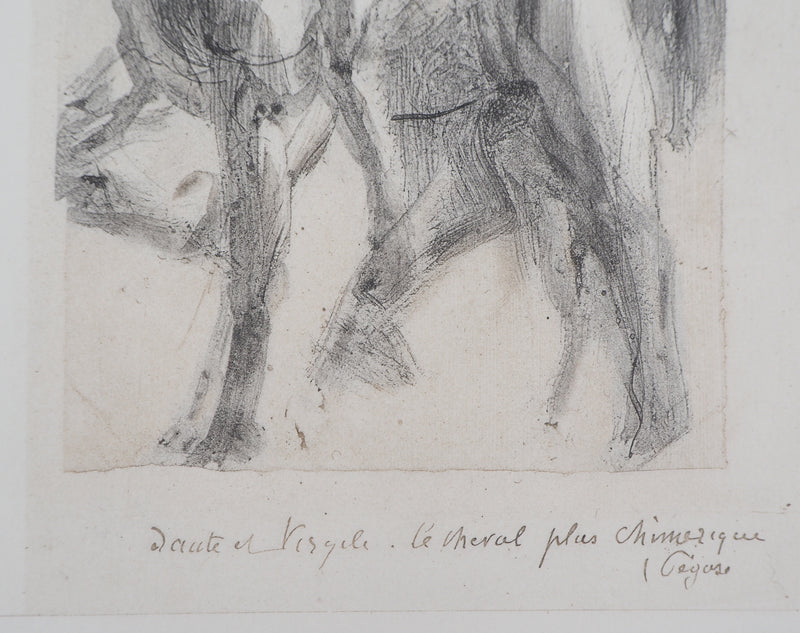 Auguste RODIN : Dante et Virgile sur un cheval chimérique - Héliogravure (détail)