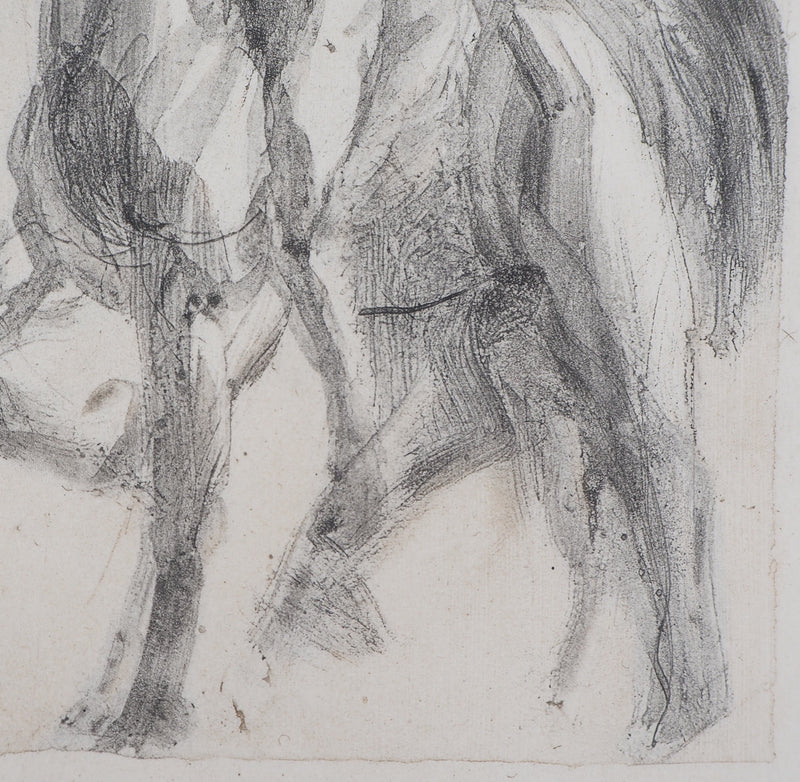 Auguste RODIN : Dante et Virgile sur un cheval chimérique - Héliogravure (détail)