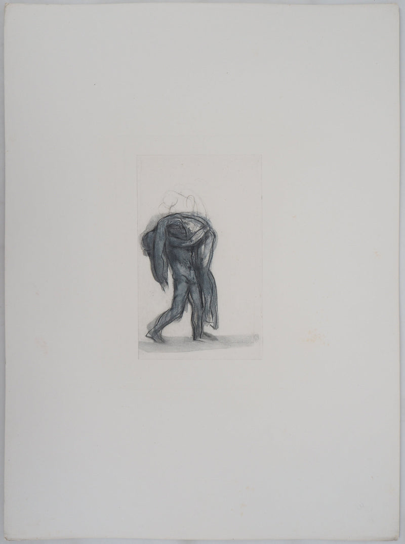 Auguste RODIN : Démon emportant une ombre - Héliogravure (détail)