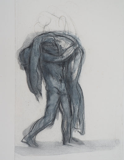 Auguste RODIN : Démon emportant une ombre - Héliogravure (détail)