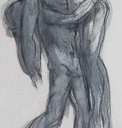 Auguste RODIN : Démon emportant une ombre - Héliogravure (détail)