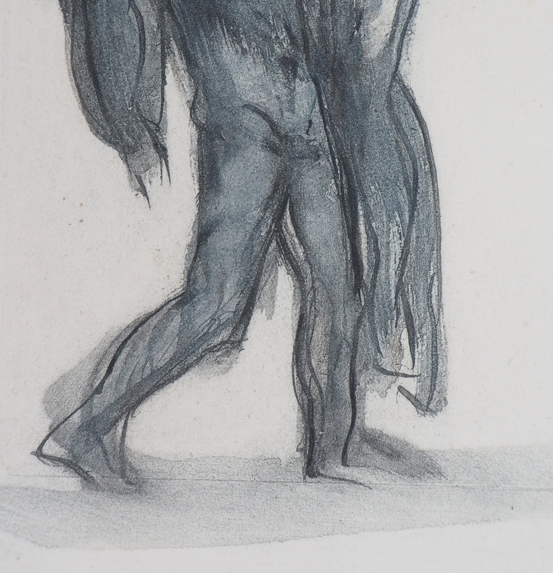 Auguste RODIN : Démon emportant une ombre - Héliogravure (détail)