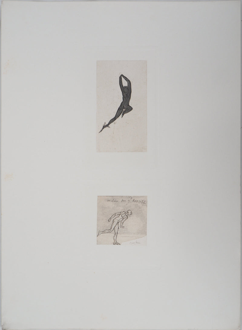 Auguste RODIN : Démon et ombre - Héliogravure (détail)