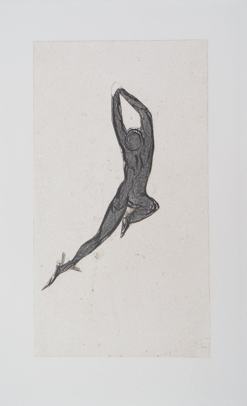 Auguste RODIN : Démon et ombre - Héliogravure (détail)