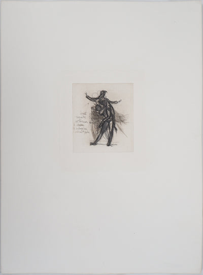 Auguste RODIN : Démon montrant une ombre tombée dans la poix - Héliogravure (détail)