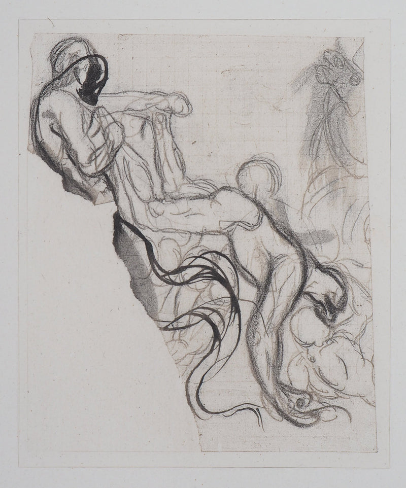 Auguste RODIN : Démon retirant une ombre du feu - Héliogravure