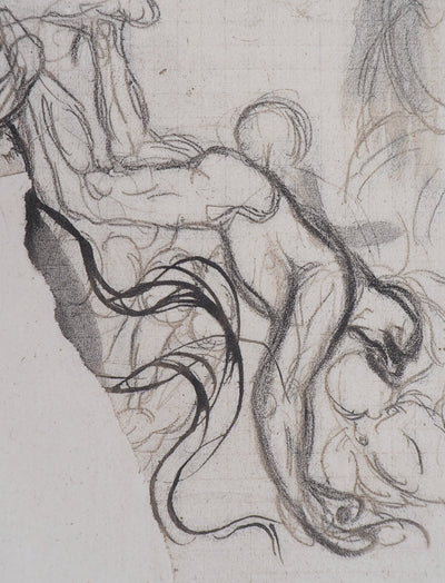 Auguste RODIN : Démon retirant une ombre du feu - Héliogravure (détail)