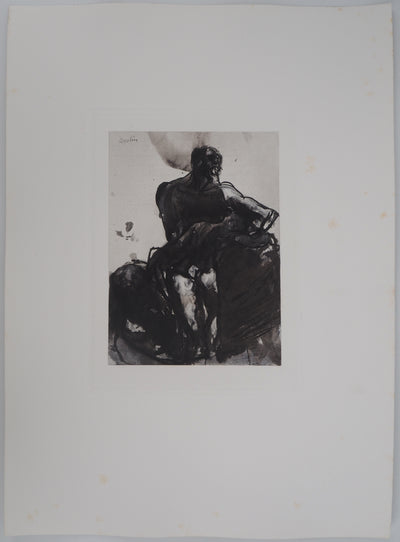 Auguste RODIN : L'enfant endormi - Héliogravure (détail)