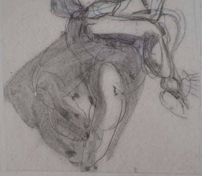 Auguste RODIN : L'enfant réconforté - Héliogravure (détail)