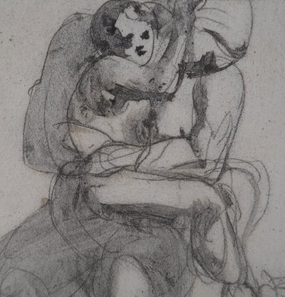 Auguste RODIN : L'enfant réconforté - Héliogravure (détail)