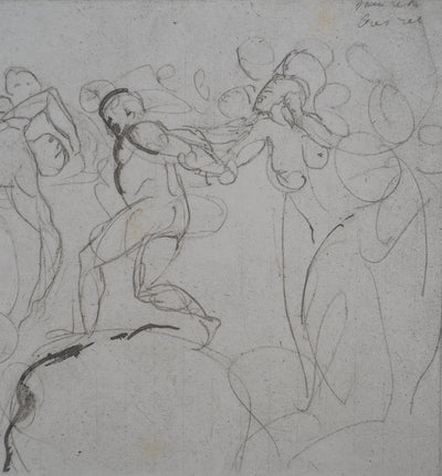Auguste RODIN : Entrainement au cirque - Héliogravure (détail)
