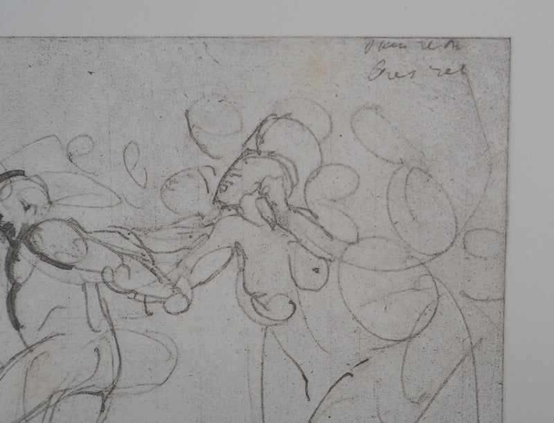 Auguste RODIN : Entrainement au cirque - Héliogravure (détail)