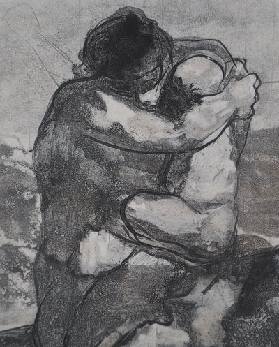 Auguste RODIN : L'étreinte - Héliogravure (détail)