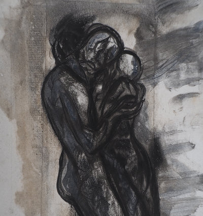 Auguste RODIN : L'étreinte - Héliogravure (détail)