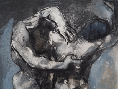 Auguste RODIN : L'étreinte amoureuse - Héliogravure (détail)