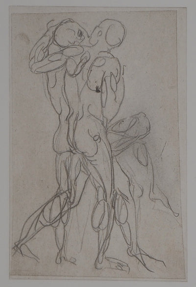 Auguste RODIN : Etude de la lutte - Héliogravure