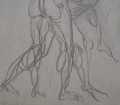 Auguste RODIN : Etude de la lutte - Héliogravure (détail)