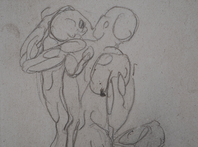 Auguste RODIN : Etude de la lutte - Héliogravure (détail)