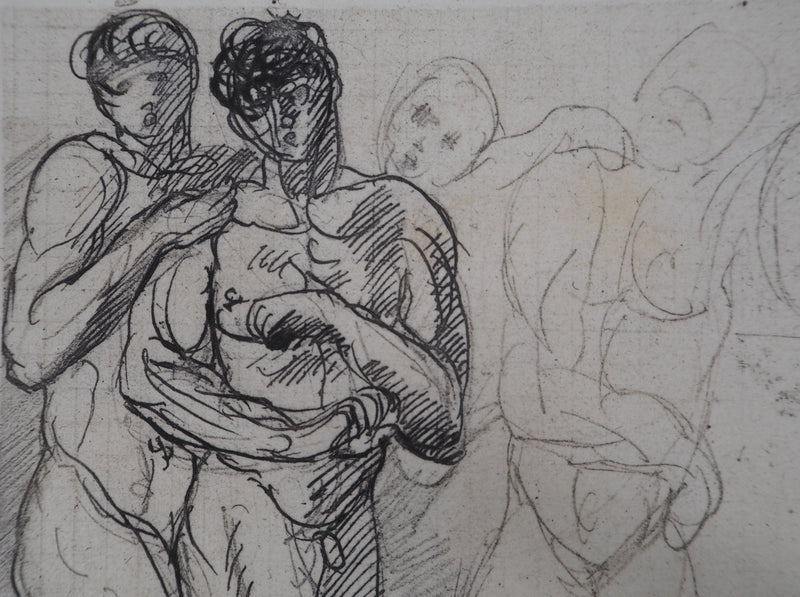 Auguste RODIN : Etude du mouvement - Héliogravure (détail)