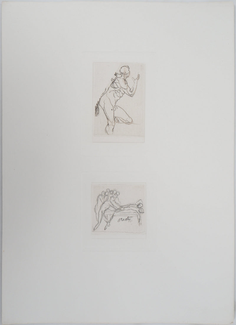 Auguste RODIN : Etudes pour la Tragédie - Héliogravure (détail)