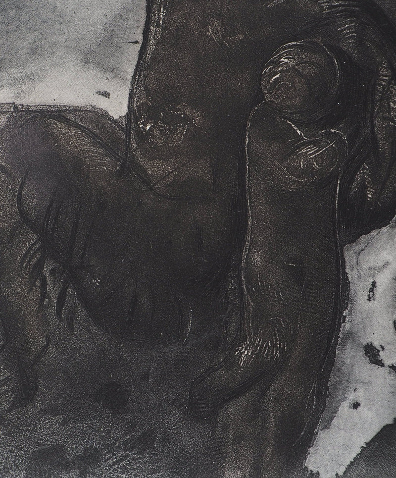 Auguste RODIN : Faune et enfants - Héliogravure (détail)