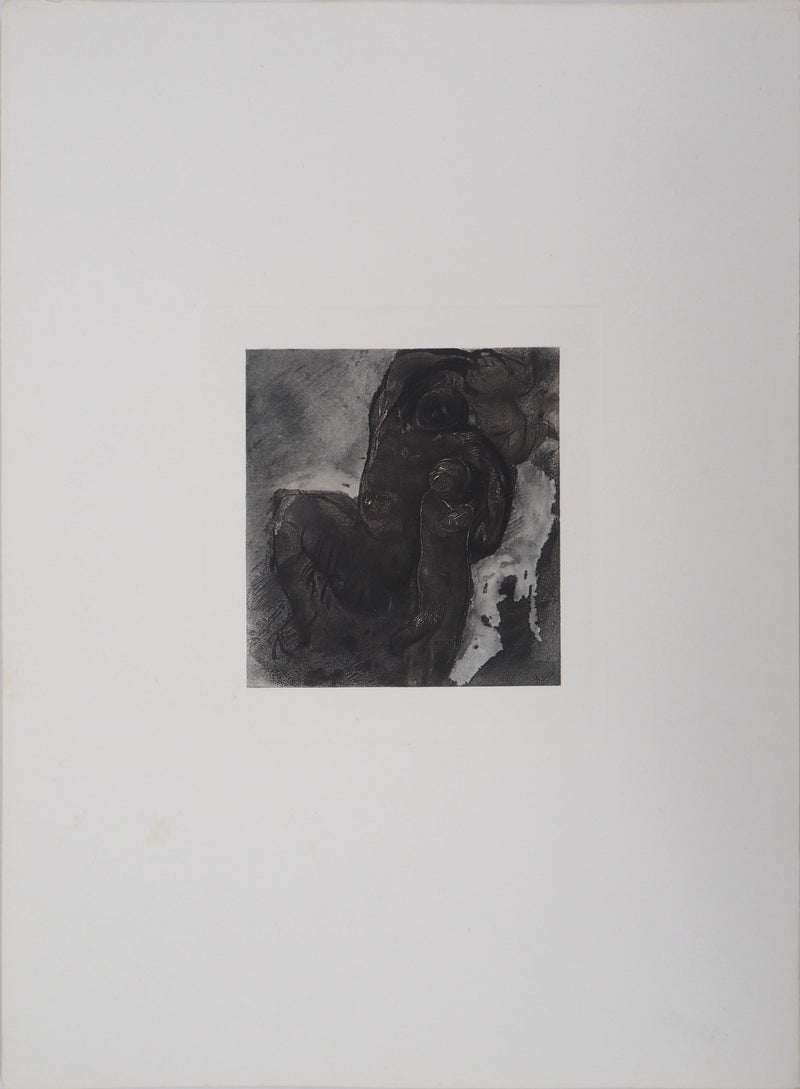 Auguste RODIN : Faune et enfants - Héliogravure (détail)