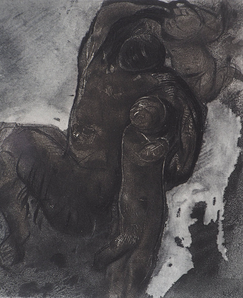 Auguste RODIN : Faune et enfants - Héliogravure (détail)