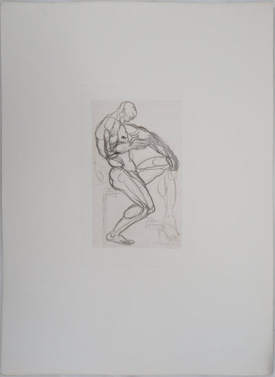 Auguste RODIN : Figure de damné - Héliogravure (détail)