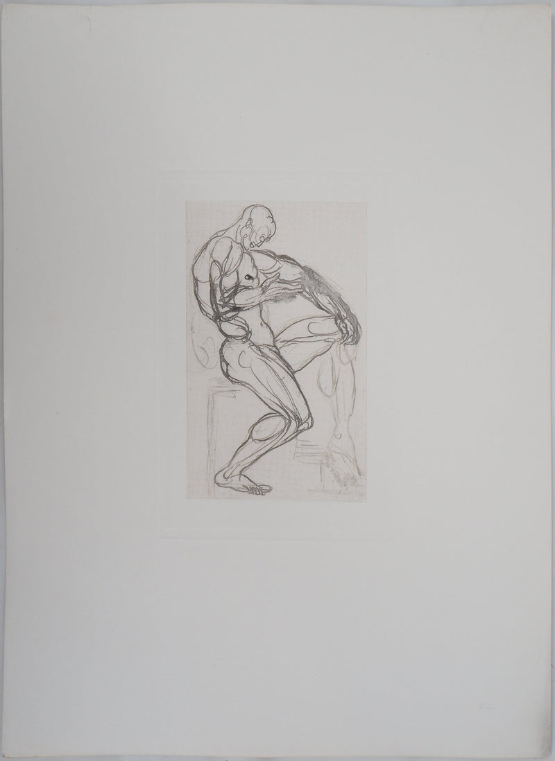 Auguste RODIN : Figure de damné - Héliogravure (détail)