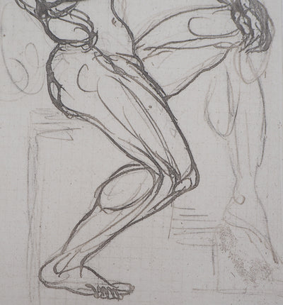 Auguste RODIN : Figure de damné - Héliogravure (détail)