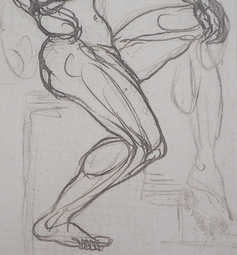 Auguste RODIN : Figure de damné - Héliogravure (détail)