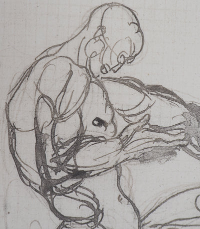 Auguste RODIN : Figure de damné - Héliogravure (détail)