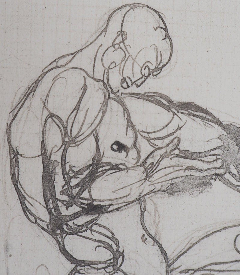 Auguste RODIN : Figure de damné - Héliogravure (détail)