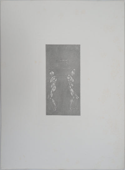 Auguste RODIN : Figures supportant un piédestal - Héliogravure (détail)