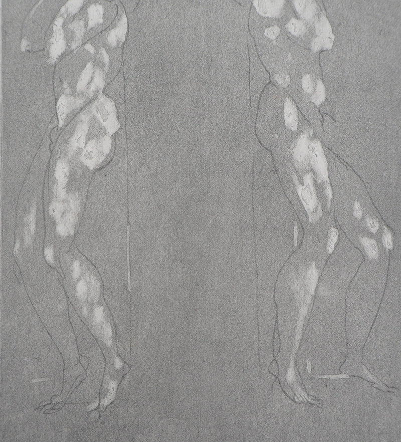 Auguste RODIN : Figures supportant un piédestal - Héliogravure (détail)